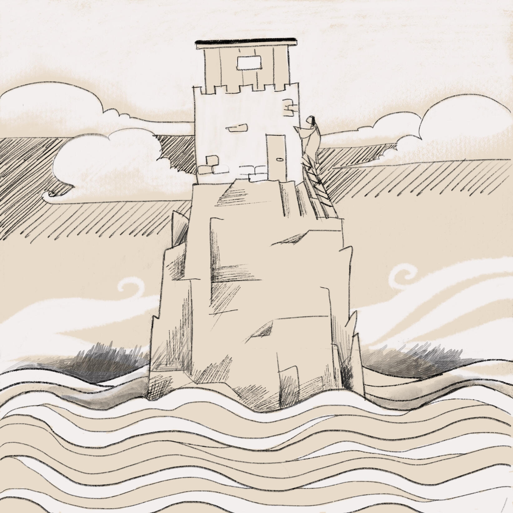 The Wise Builder's House: Inspired by Jesus' teaching about the foolish man who builds his house on sand and the wise man who builds his house on the rock. (Matthew 7:24-27)